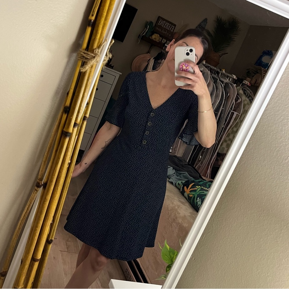 🌸 LC navy fit & flare button front dress 🌸